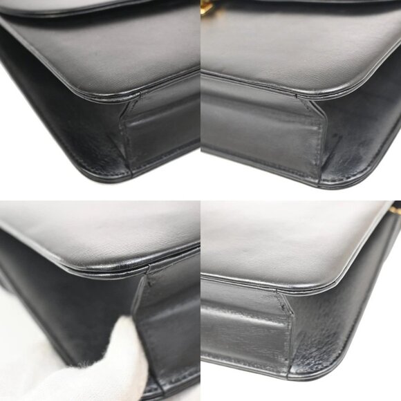 CHRISTIAN DIOR Logo Chain Shoulder Bag Leather Black GHW France 73KB440 - Picture 7 of 14